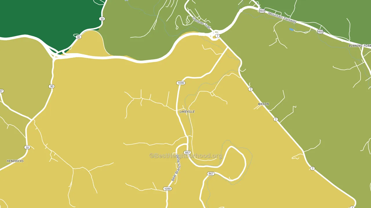 Lakeville, KY block-group voter-turnout map