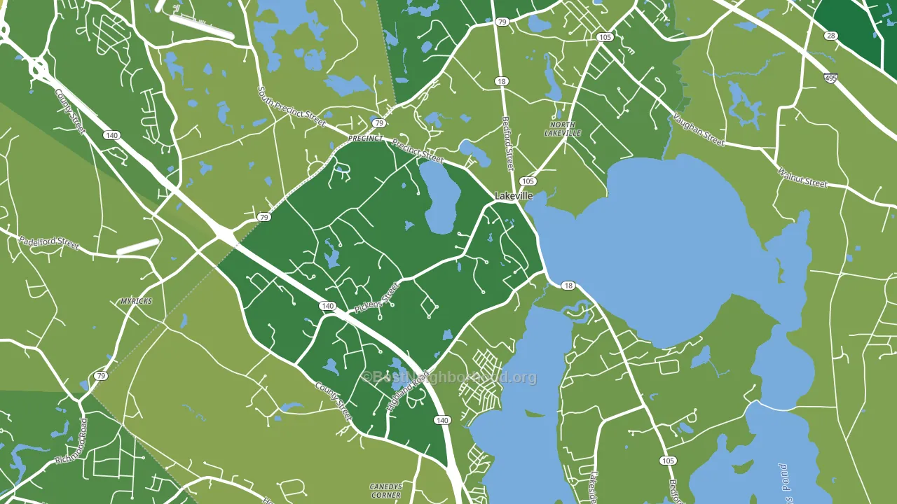 Lakeville, MA block-group voter-turnout map