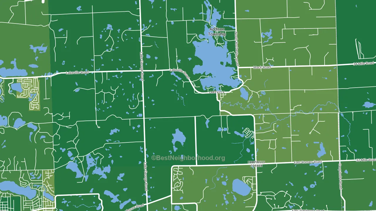 Lakeville, MI block-group voter-turnout map
