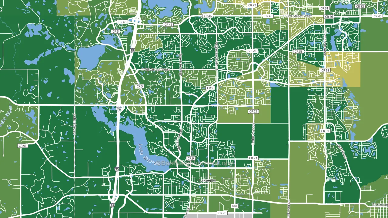 Lakeville, MN block-group voter-turnout map