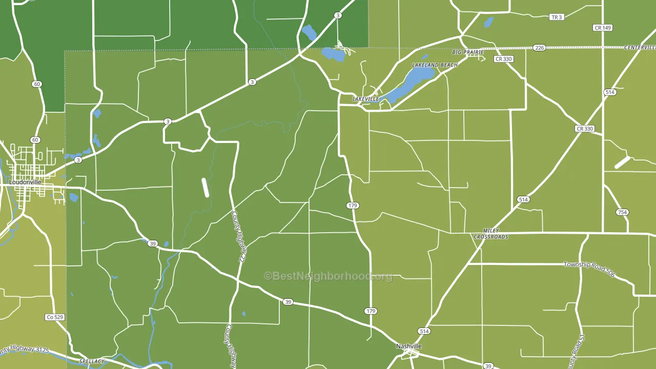 Lakeville, OH block-group voter-turnout map