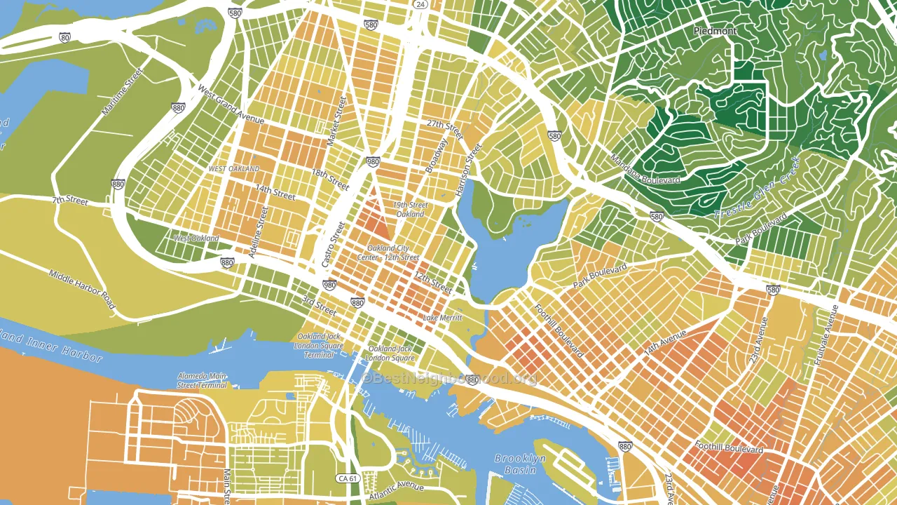 Lakewide, Oakland, CA block-group voter-turnout map