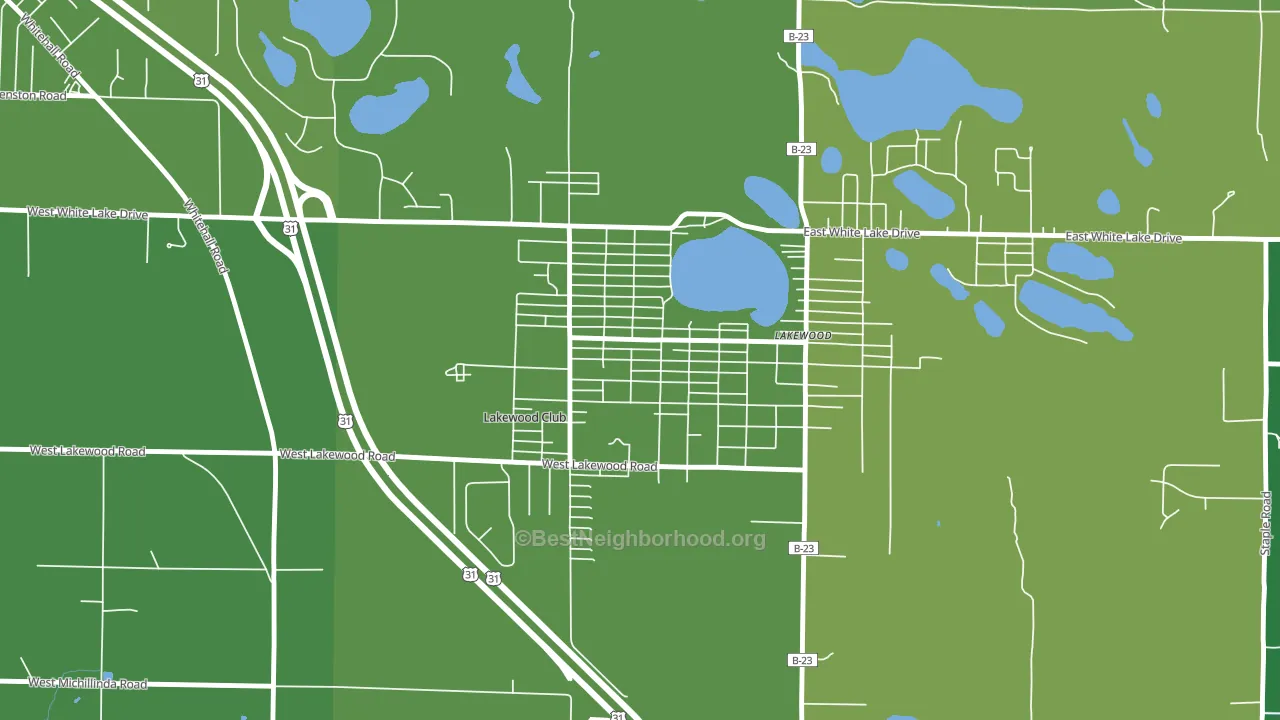 Lakewood Club, MI block-group voter-turnout map