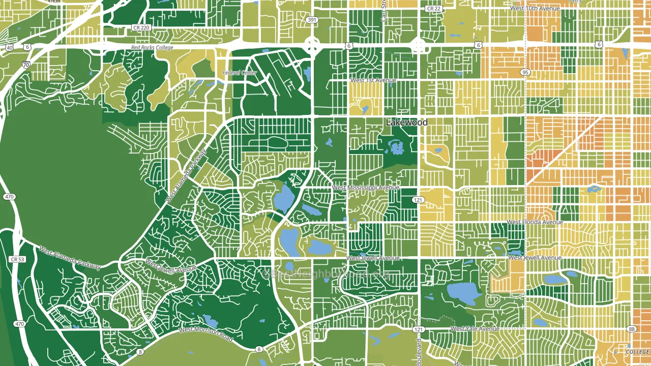 Lakewood, CO block-group voter-turnout map