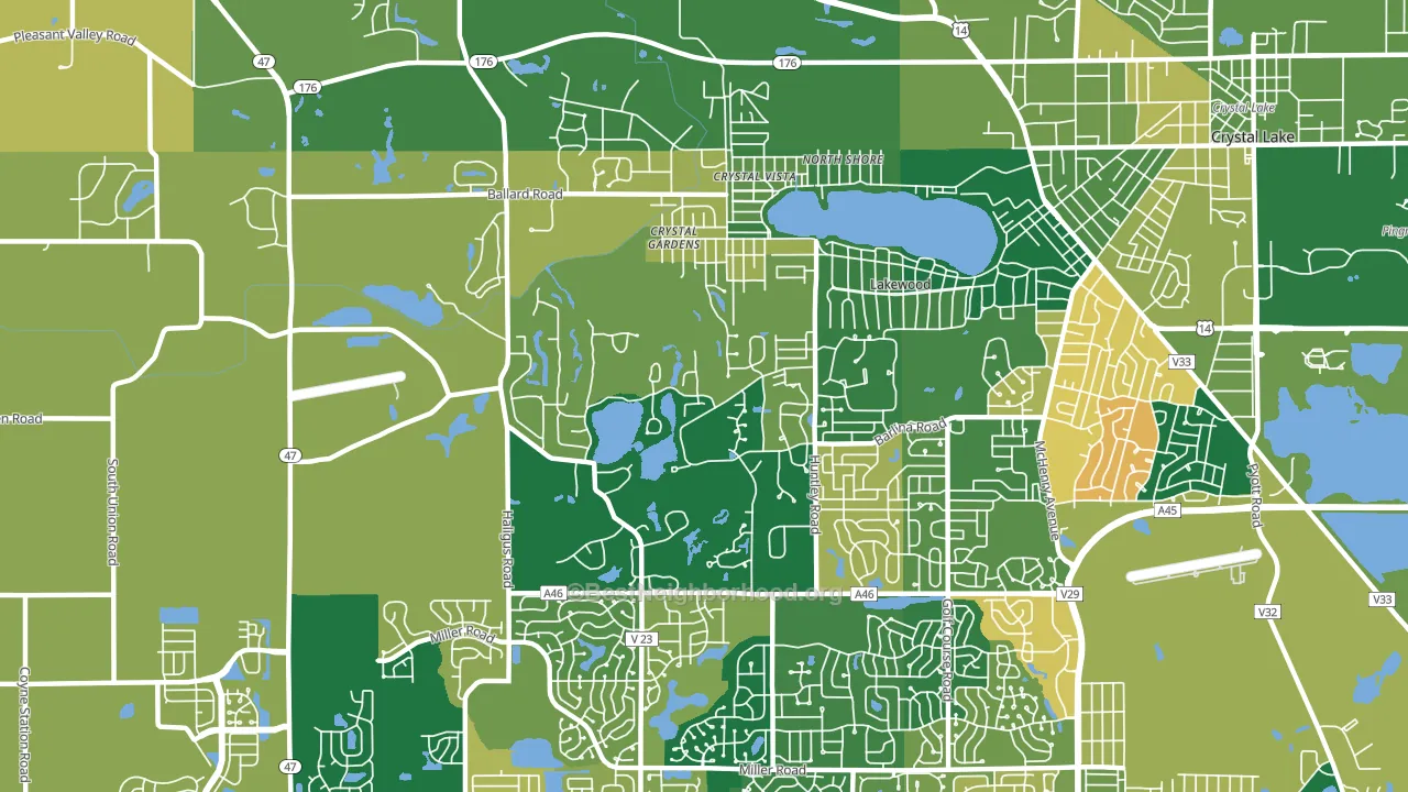 Lakewood, IL block-group voter-turnout map