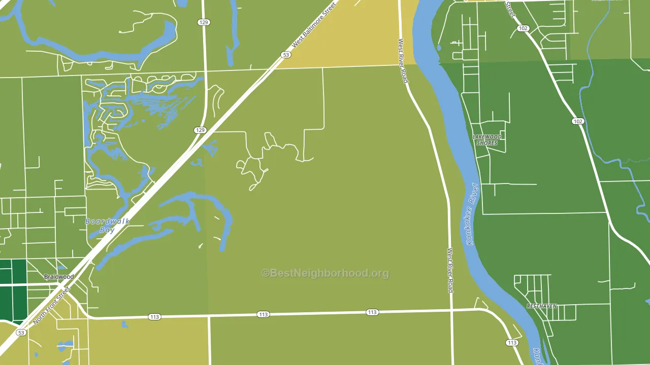 Lakewood Shores, IL block-group voter-turnout map