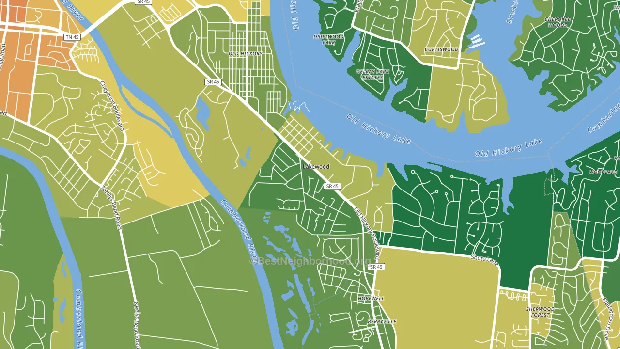 Lakewood, TN block-group voter-turnout map