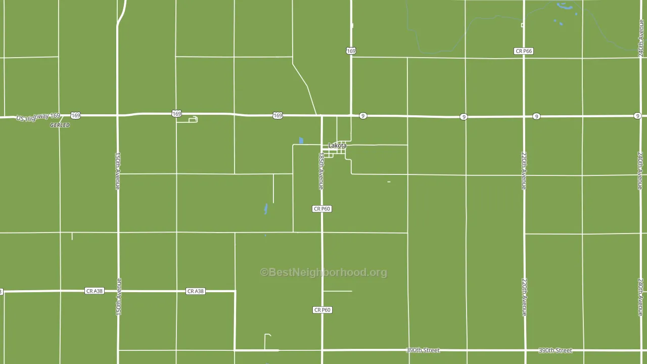 Lakota, IA block-group voter-turnout map