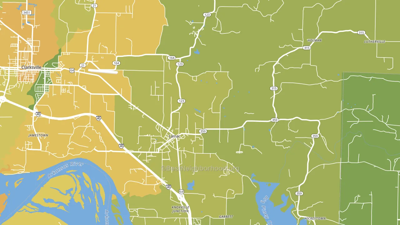 Lamar, AR block-group voter-turnout map