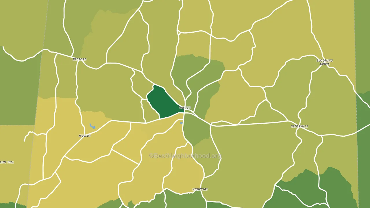 Lamar County, AL block-group voter-turnout map