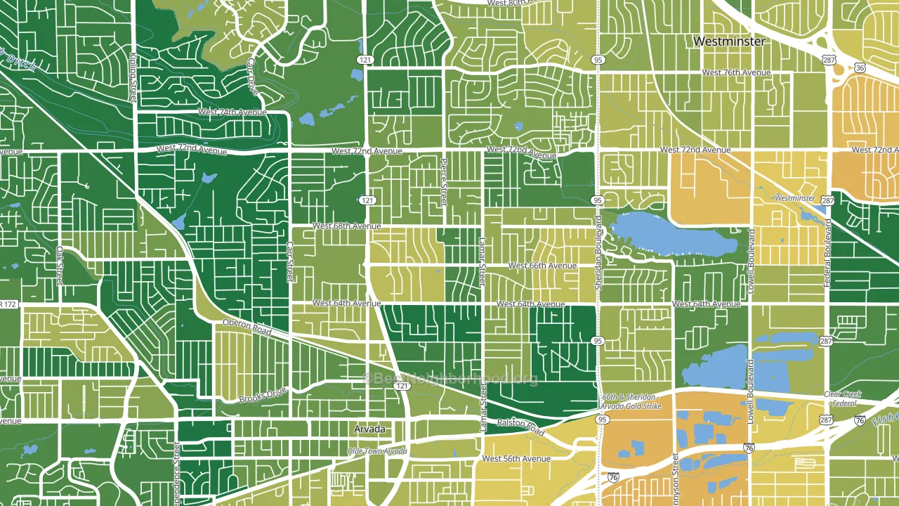 Lamar Heights Area, Arvada, CO block-group voter-turnout map