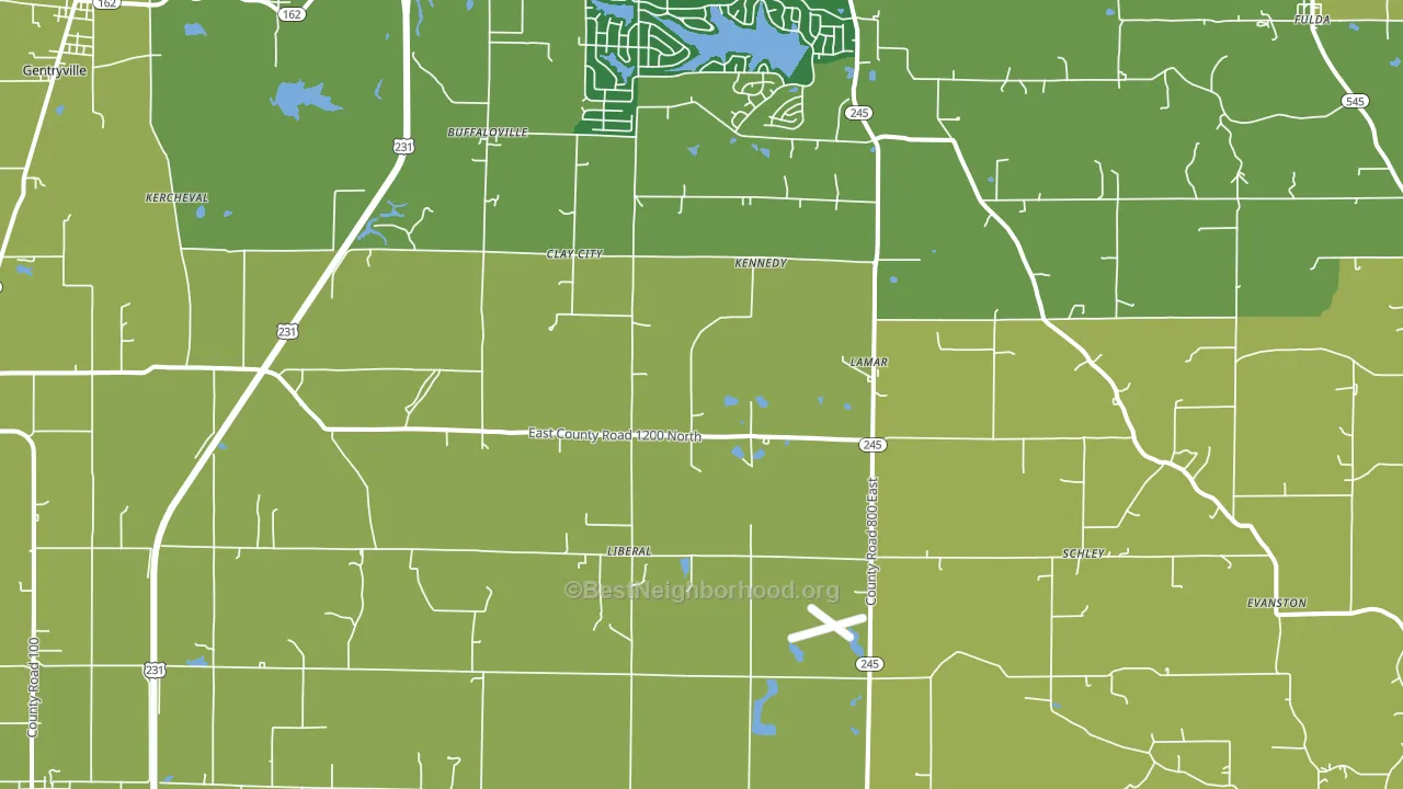 Lamar, IN block-group voter-turnout map