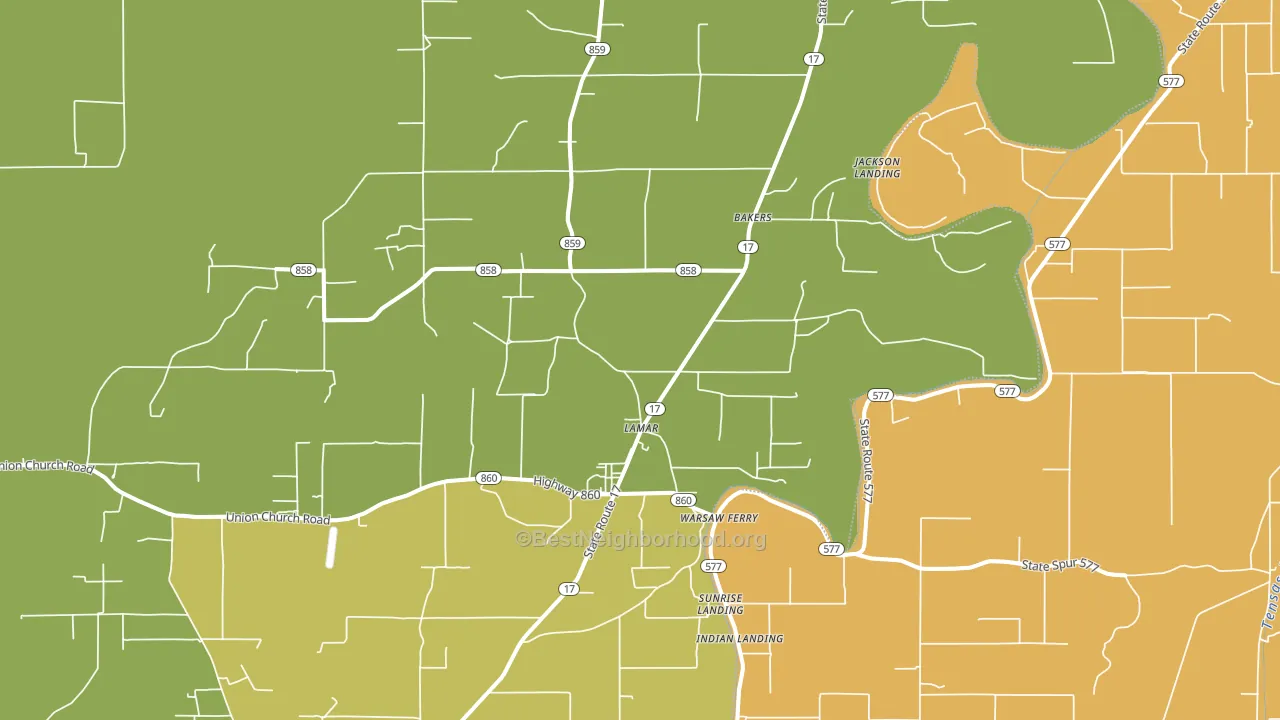 Lamar, LA block-group voter-turnout map