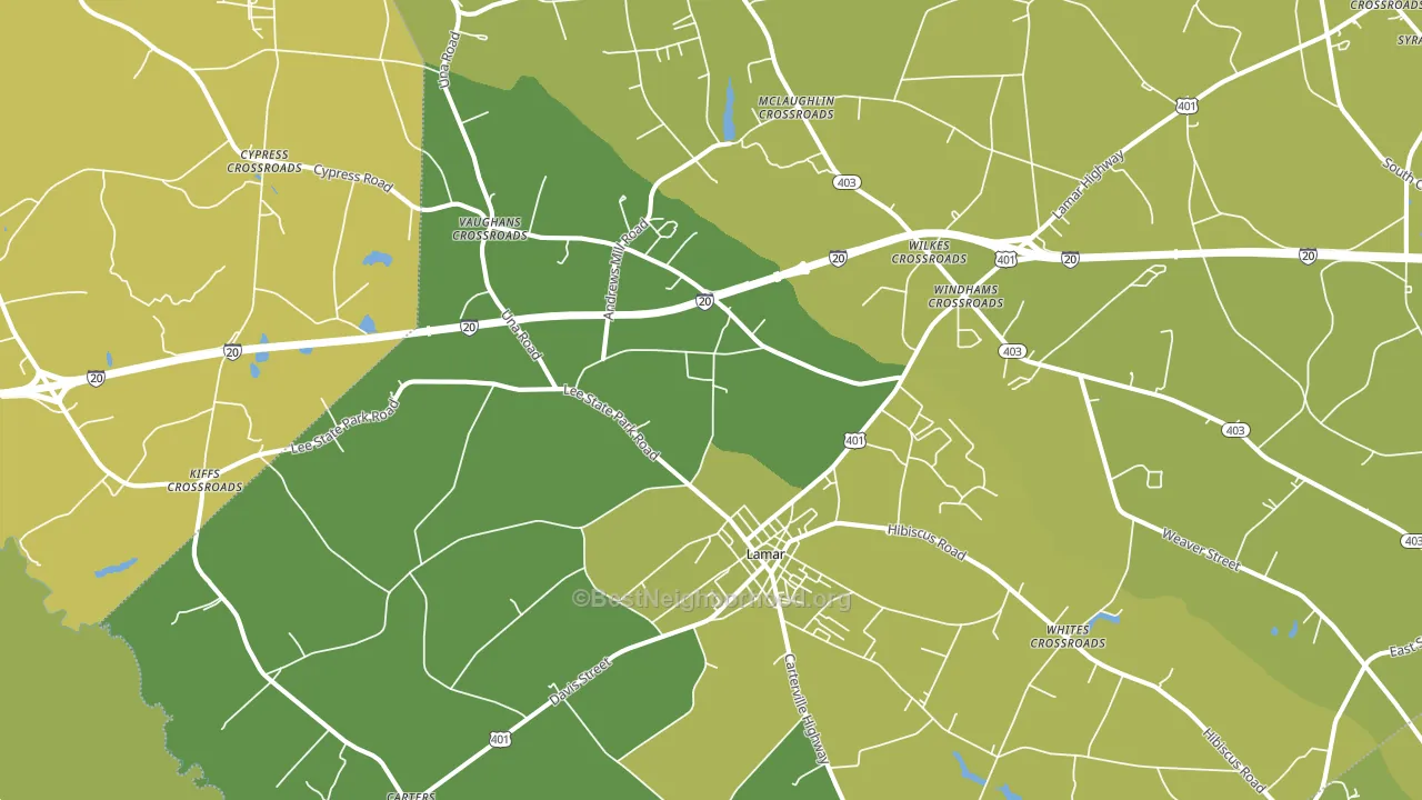 Lamar, SC block-group voter-turnout map
