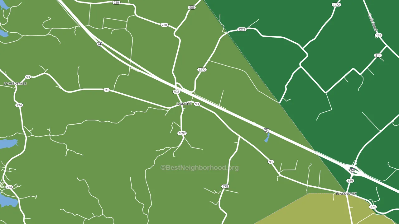 Lamasco, KY block-group voter-turnout map