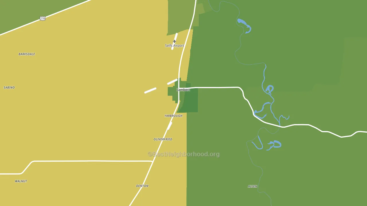 Lambert, MS block-group voter-turnout map
