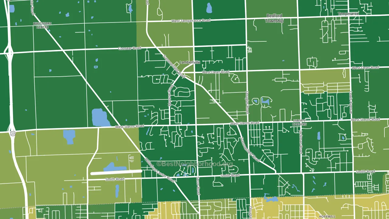 Lambertville, MI block-group voter-turnout map