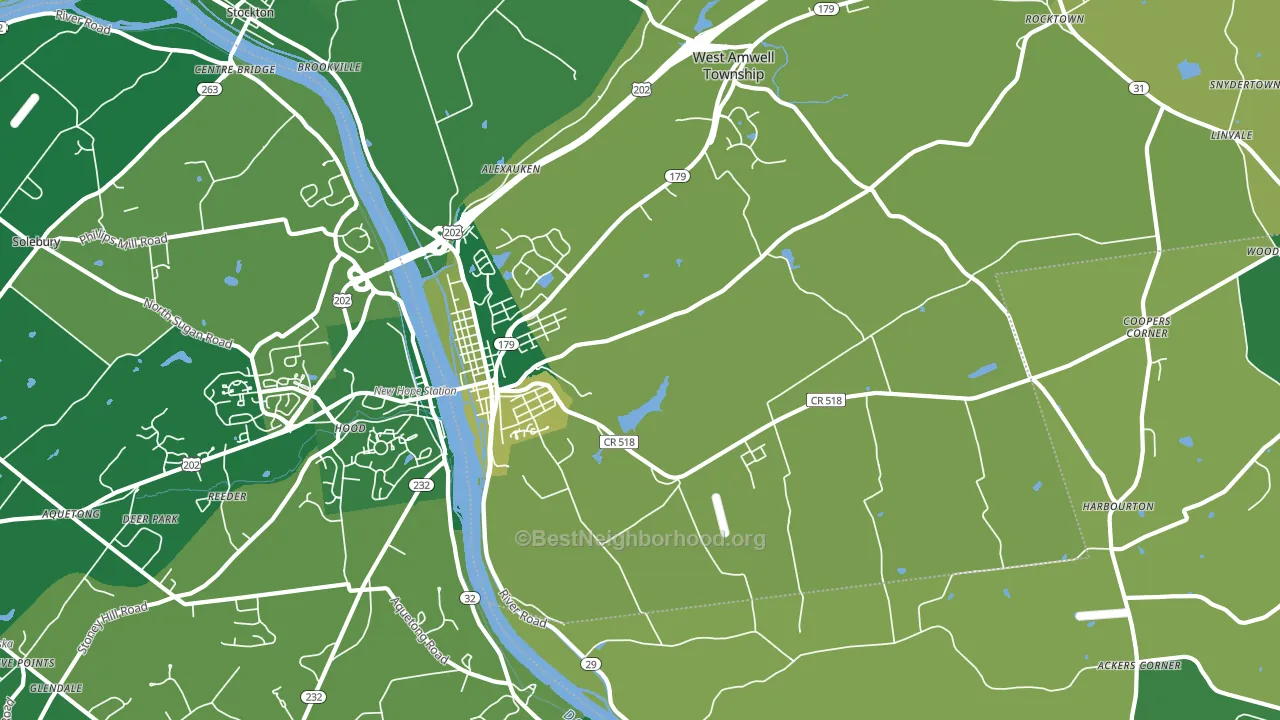 Lambertville, NJ block-group voter-turnout map