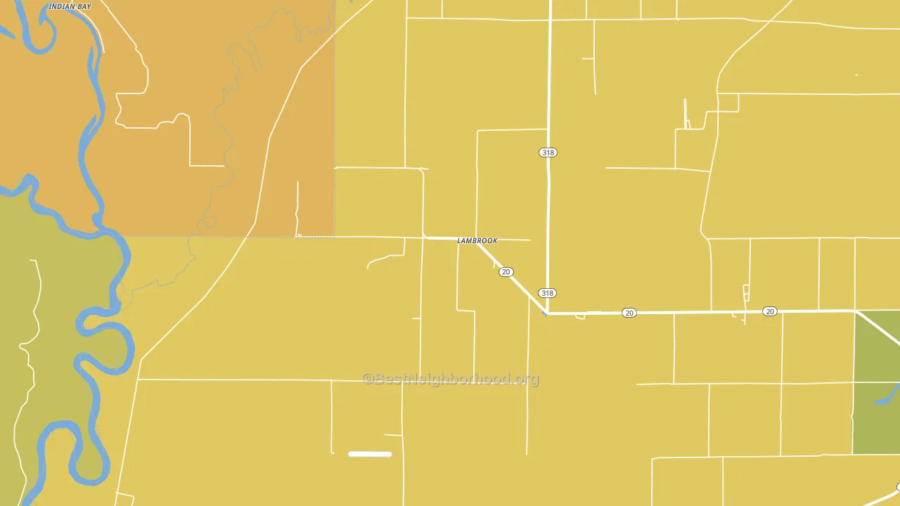 Lambrook, AR block-group voter-turnout map