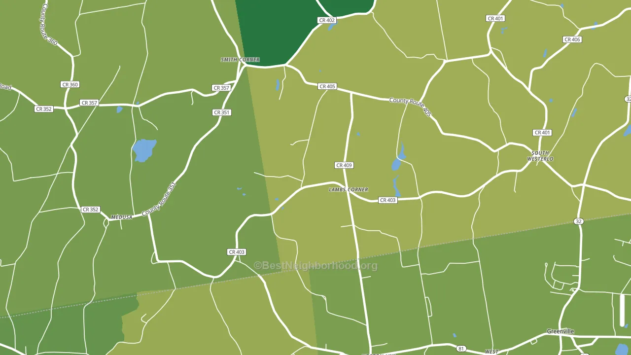 Lambs Corner, NY block-group voter-turnout map