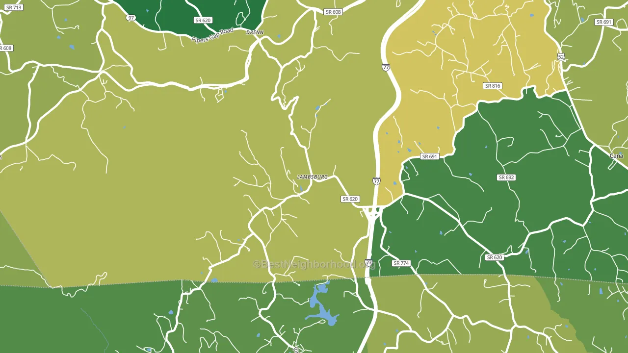 Lambsburg, VA block-group voter-turnout map