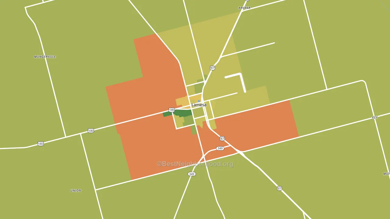 Lamesa, TX block-group voter-turnout map