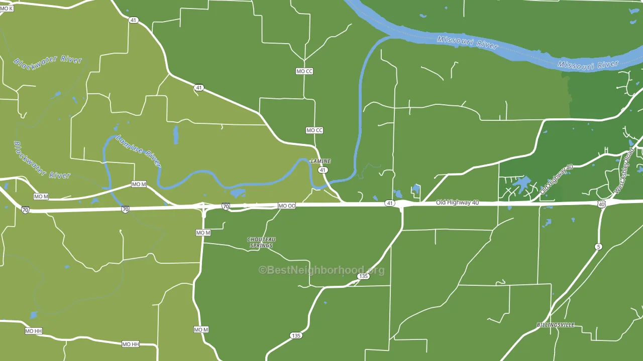 Lamine, MO block-group voter-turnout map