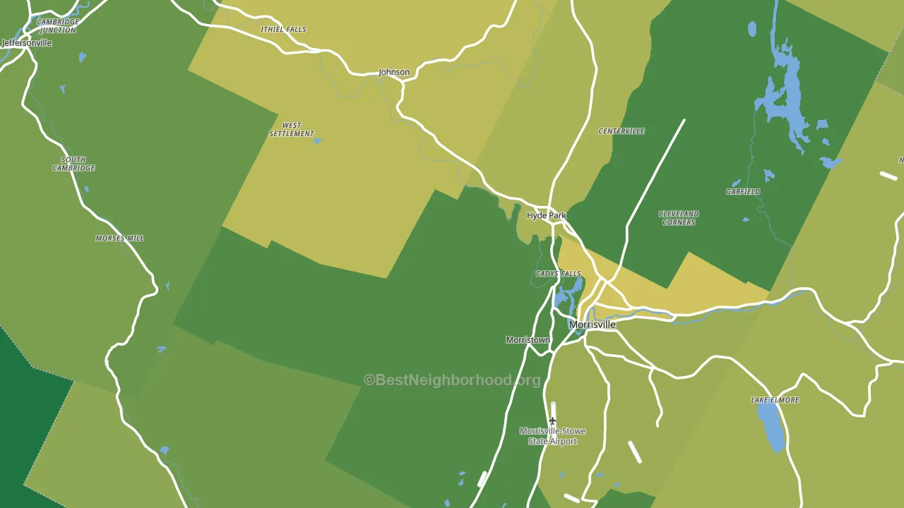 Lamoille County, VT block-group voter-turnout map