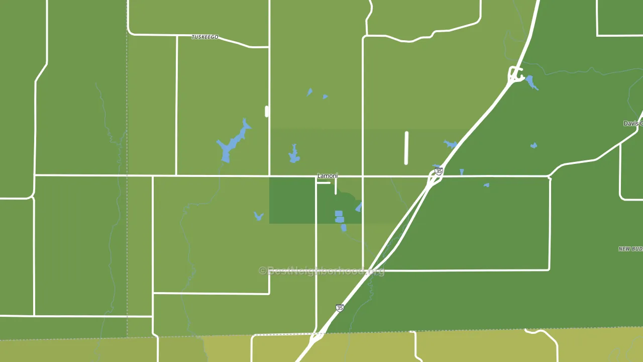 Lamoni, IA block-group voter-turnout map