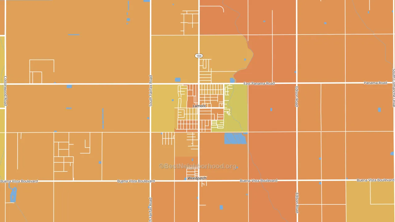 Lamont, CA block-group voter-turnout map