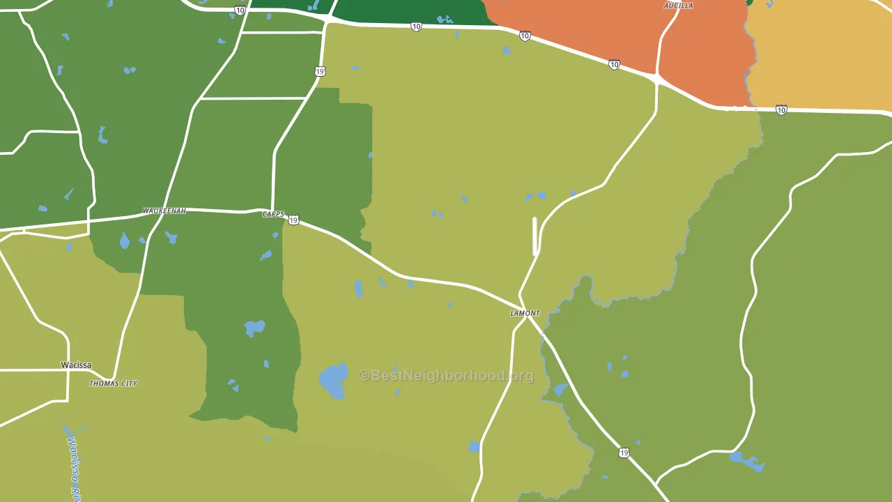 Lamont, FL block-group voter-turnout map
