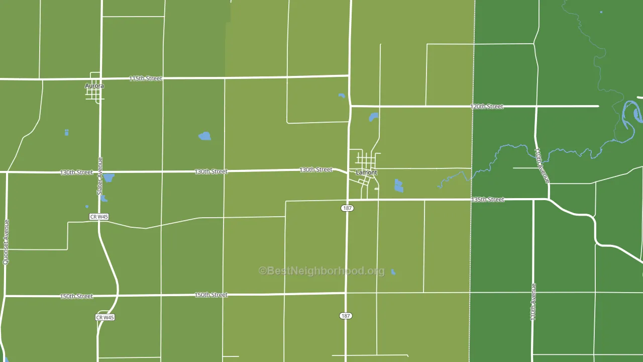 Lamont, IA block-group voter-turnout map