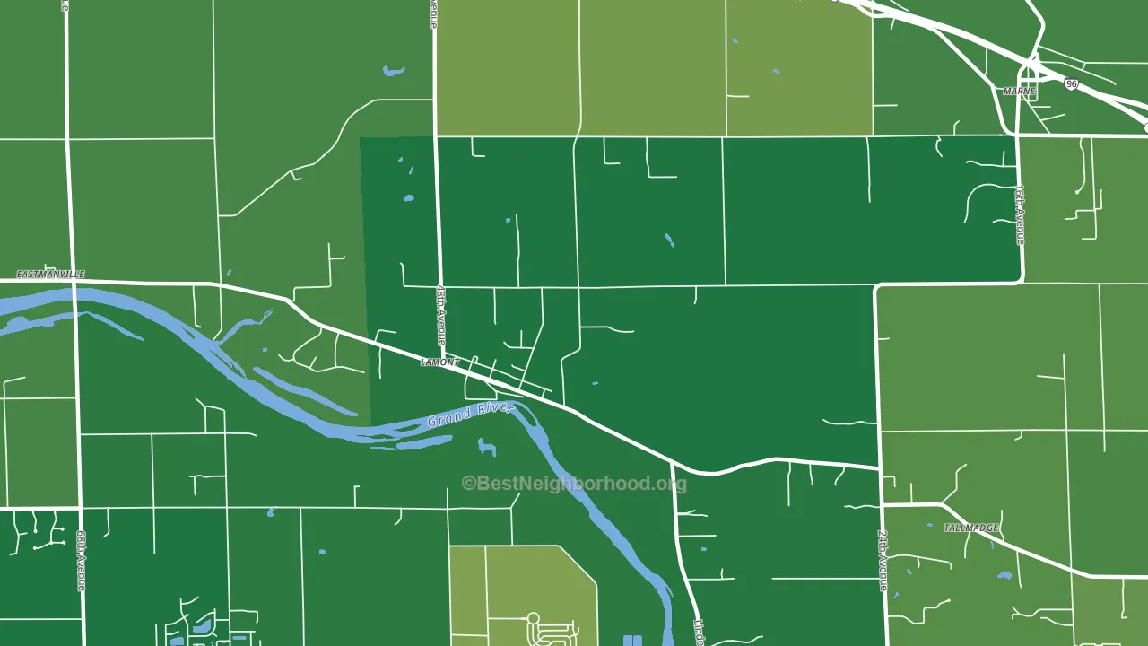 Lamont, MI block-group voter-turnout map