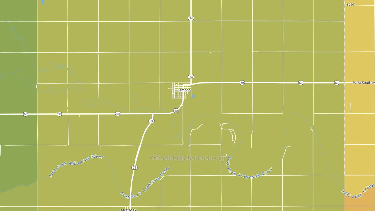 Lamont, OK block-group voter-turnout map
