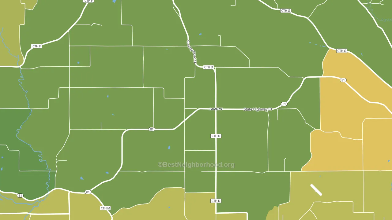 Lamont, WI block-group voter-turnout map