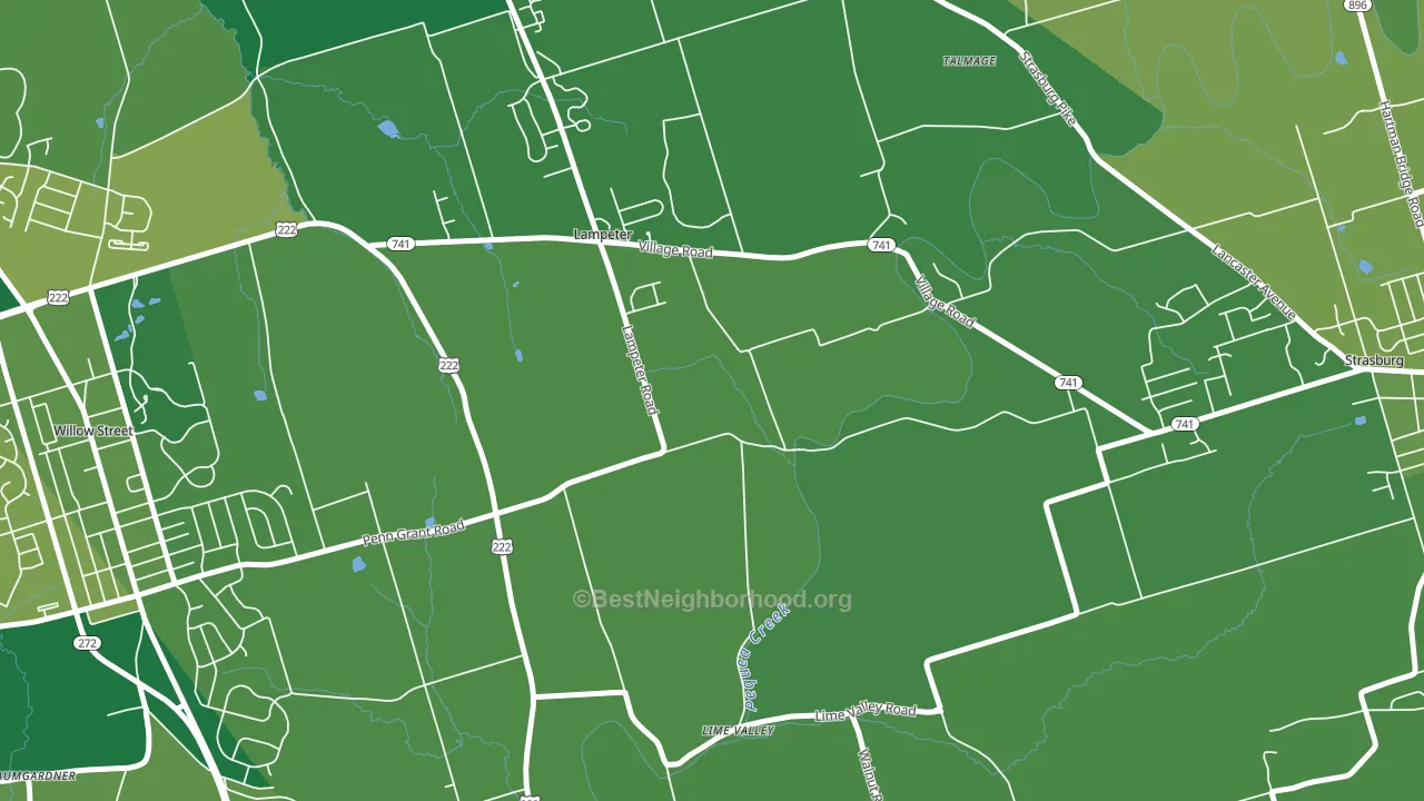 Lampeter, PA block-group voter-turnout map
