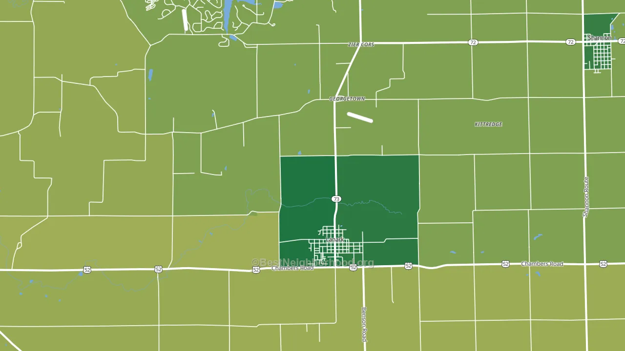 Lanark, IL block-group voter-turnout map