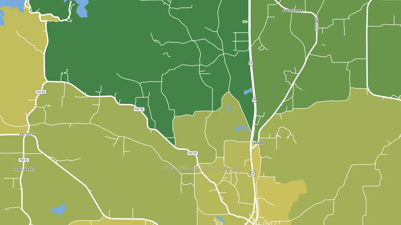 Lanark, TX block-group voter-turnout map