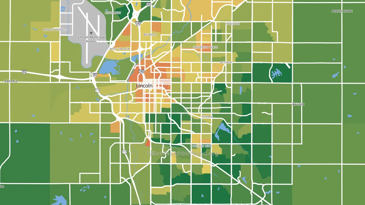 Lancaster County, NE block-group voter-turnout map