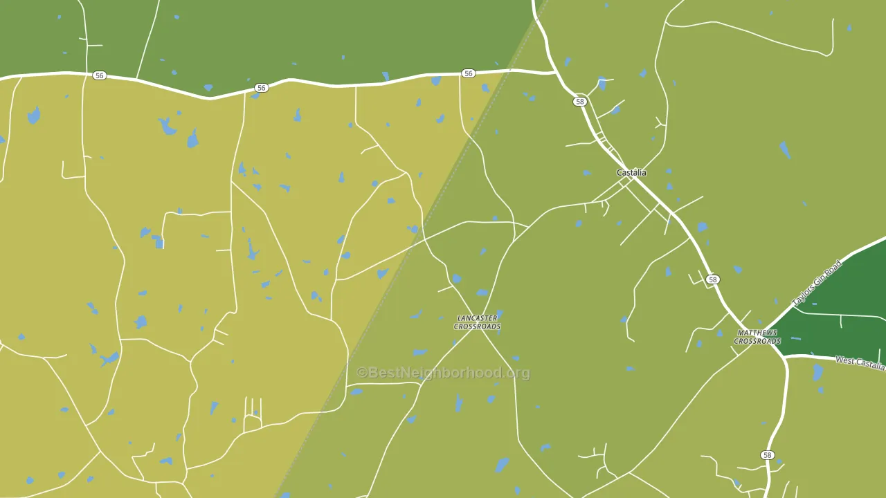 Lancaster Crossroads, NC block-group voter-turnout map