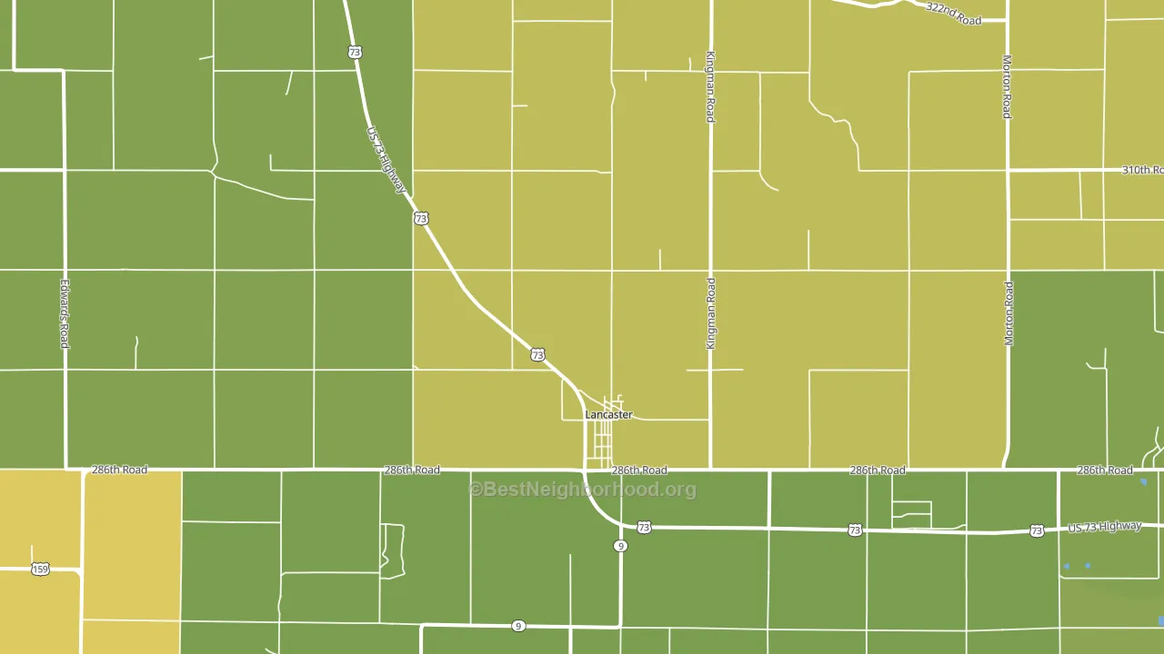 Lancaster, KS block-group voter-turnout map