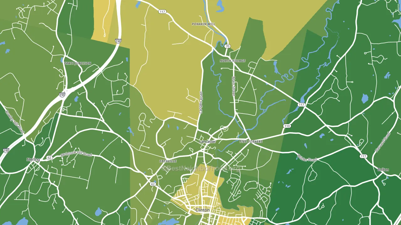 Lancaster, MA block-group voter-turnout map