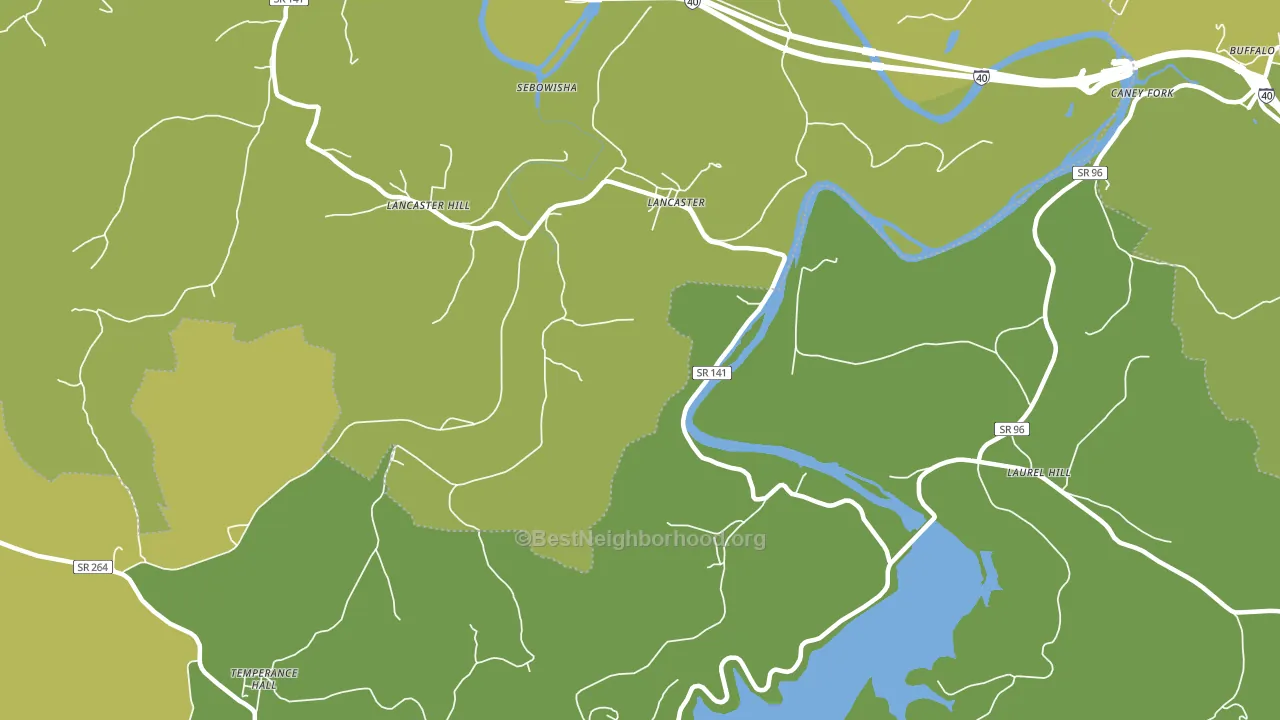 Lancaster, TN block-group voter-turnout map