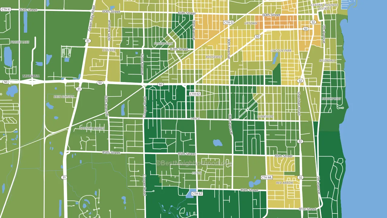Lance, Kenosha, WI block-group voter-turnout map