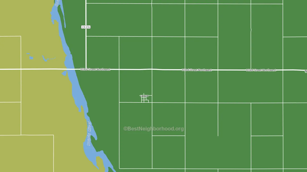 Landa, ND block-group voter-turnout map