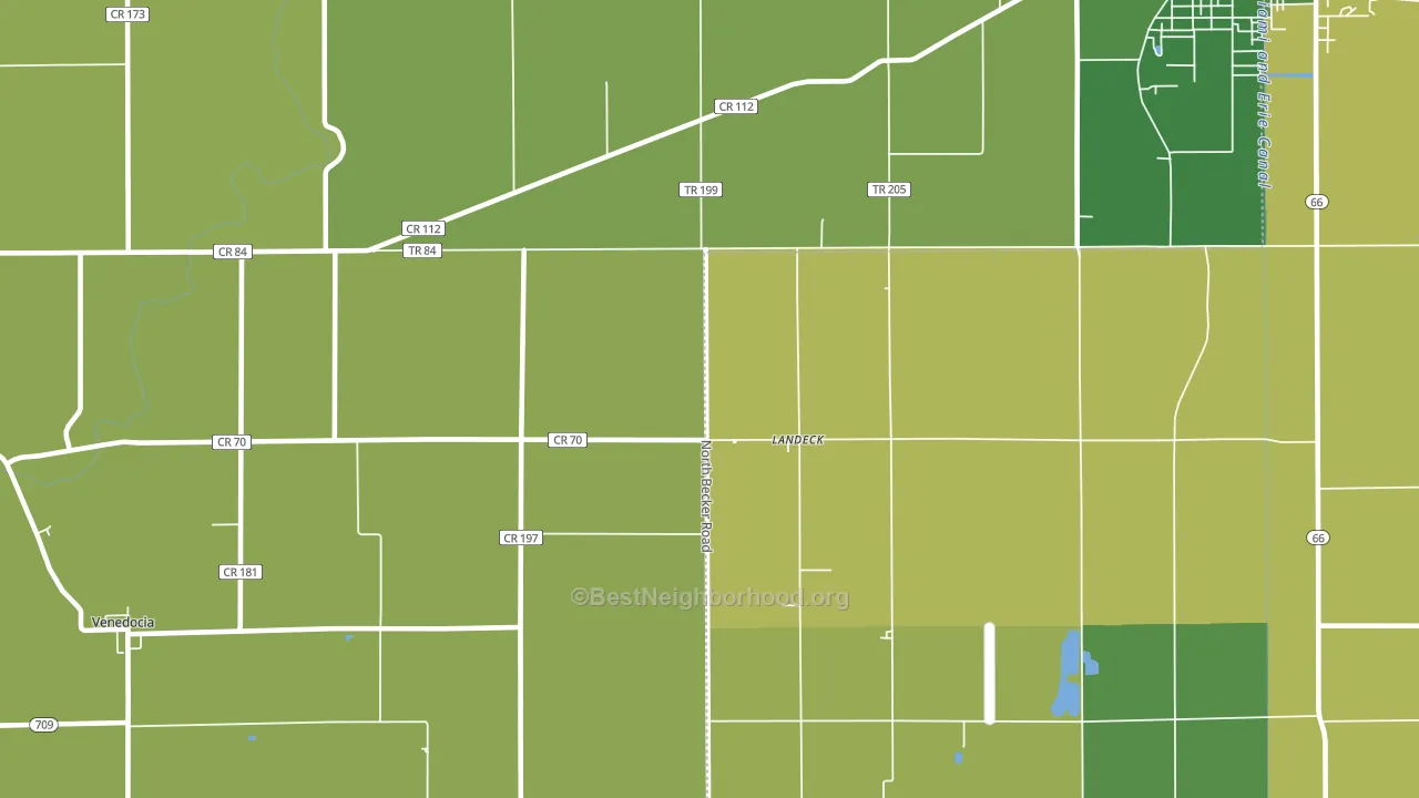 Landeck, OH block-group voter-turnout map