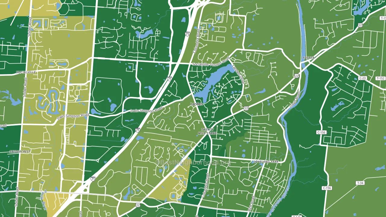 Landen, OH block-group voter-turnout map