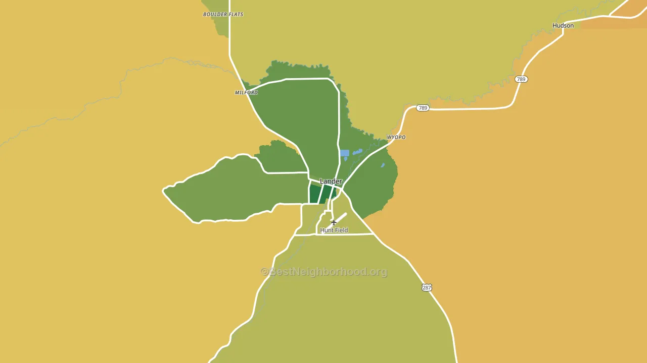 Lander, WY block-group voter-turnout map