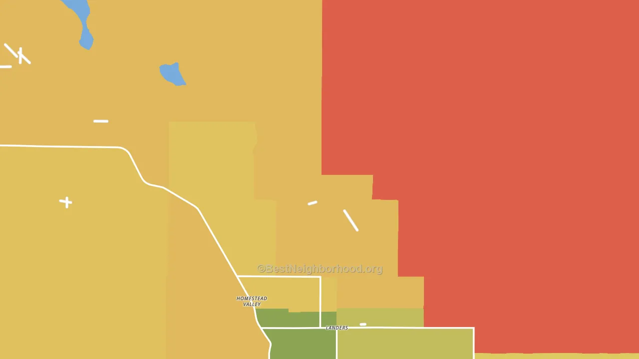 Landers, CA block-group voter-turnout map