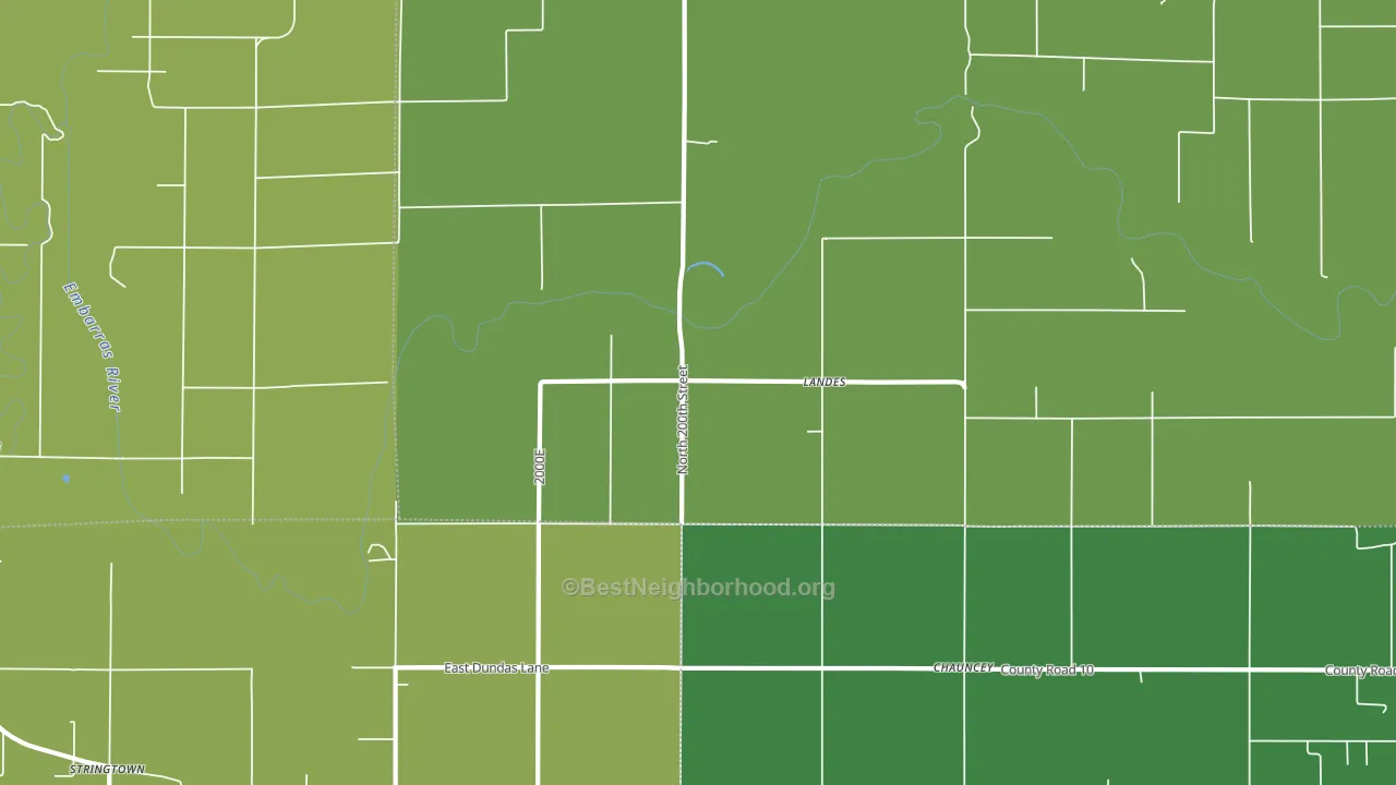 Landes, IL block-group voter-turnout map
